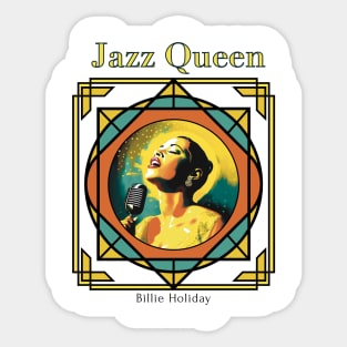 Billie Holiday Jazz Queen Art Deco Style Sticker